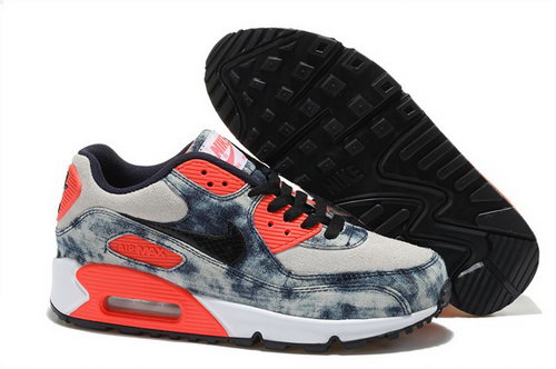 Nike Air Max 90 Womenss Shoes Street Jeans Blue Orange Special Cheap